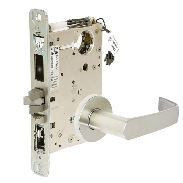 Fail Secure Electrified Mortise Lock, Outside Grip Locked when Not Energized, Outside Cylinder Overr